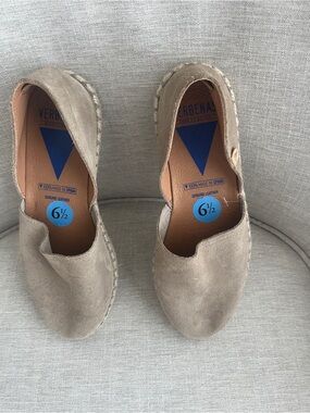 Verbenas Carmen Tan Suede Espadrille Flats Size 38